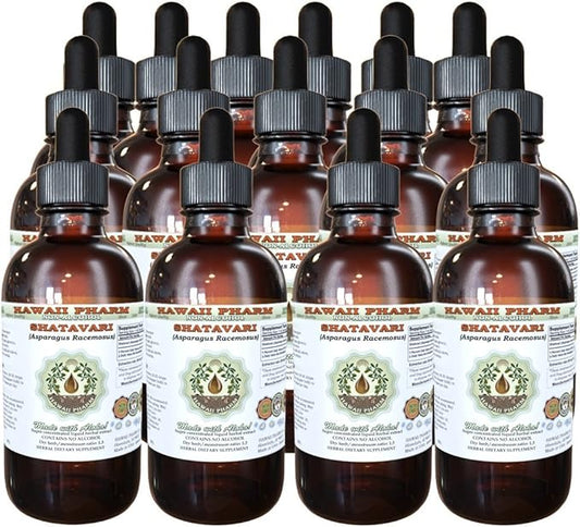 Hawaii Pharm Shatavari Alcohol-Free Liquid Extract, Shatavari (Asparagus Racemosus) Root Glycerite Natural Herbal Supplement, USA 15x4 fl.oz