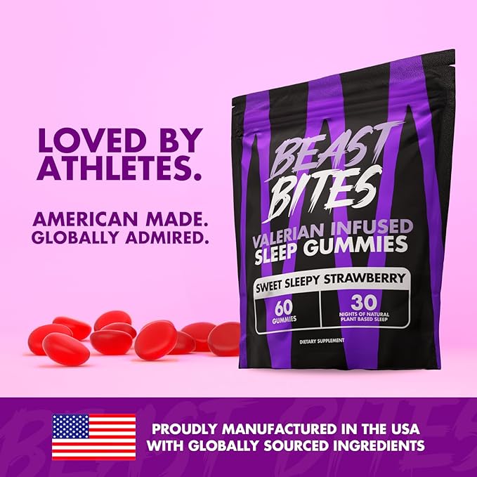 Valerian Infused Sleep & Nighttime Recovery Gummies - NSF Certified for Sport - 30 Servings