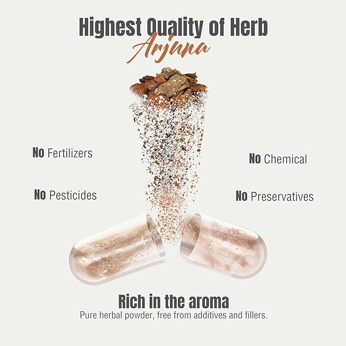 Arjuna Terminalia Arjuna Traditional Wellness Supplement 60 Vege Capsules