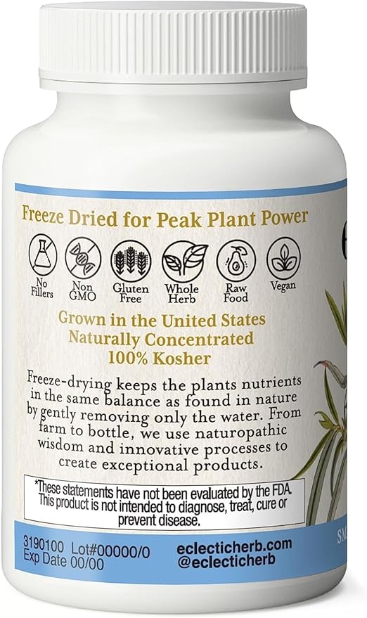 Eclectic Institute Raw Fresh Freeze-Dried Non-GMO White Willow - Feverfew | Support Body's Response to Occasional Pain | 90 CT (350 mg)