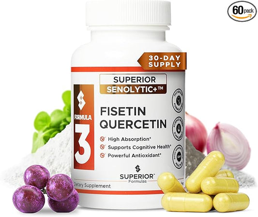 Superior Formulas | Superior SENOLYTIC+ | Fisetin-Quercetin Complex | Physician-Formulated and Science-Based Supplement for Adults 18+ | Promotes Cellular Repair | Boosts Longevity & Healthspan