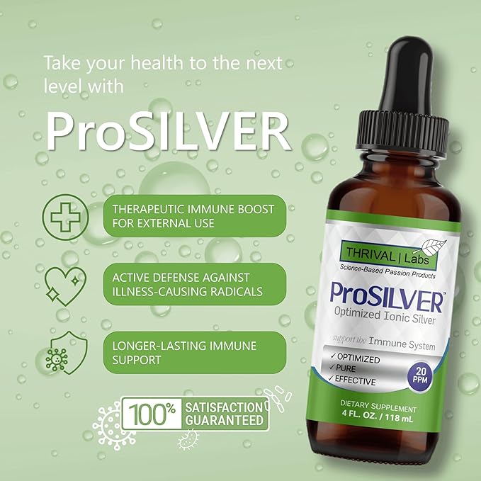 Ionic Colloidal Silver Liquid Dropper 20 PPM 4oz Inmune Support Plata Coloidal Drops for Immunity Bio Active