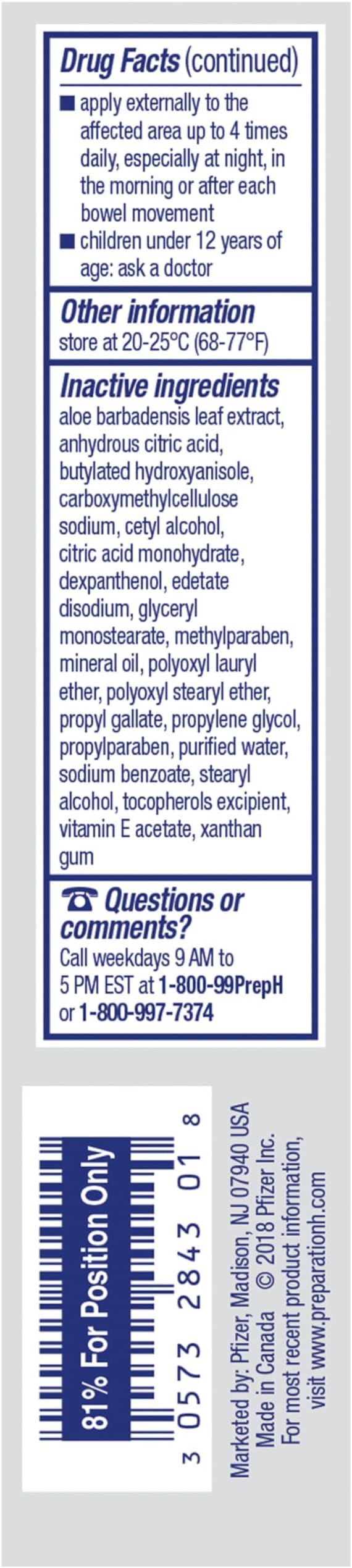 Preparation H Rapid Relief Hemorrhoid Cream with Lidocaine, Numbing Relief for Swelling, Pain, Burning and Itching - 0.75 Oz Tube