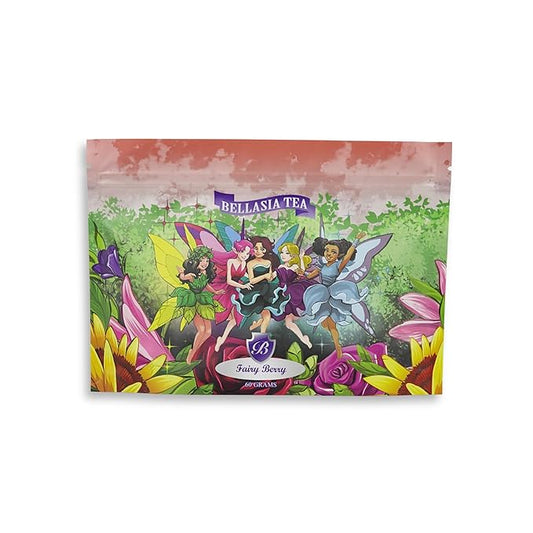 Bellasia Tea Fairy Berry for Kids Using Real Strawberry Pieces - Caffeine Free Herbal Tea Blend with Real Ingredients & Balanced Flavor- Add Loose Leaf Tea to Your Child’s Routine for A Fun & Tasty Drink. 20-25 Cups
