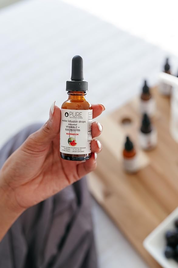 Pure Inventions - Watermelon Water Infusion Drops - Antioxidants, Vitamin C & Electrolytes - Health & Wellness Drink - Immunity Support -Sugar Free, Zero Calorie, No Artificial Sweeteners -30 Servings