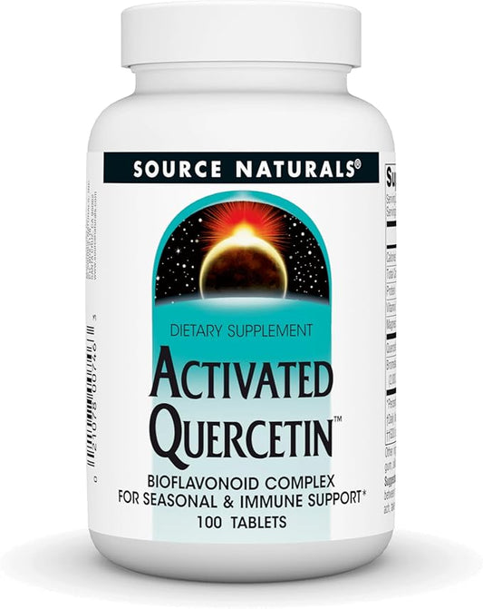 Source Naturals Activated Quercetin - Plant-Derived Bioflavonoid Complex - Seasonal & Immune Defense - 100 Vegetarian FriendlyTablets