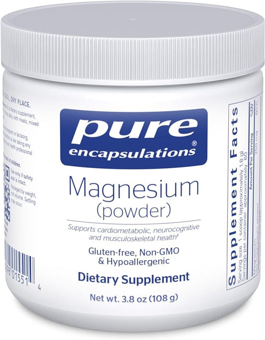 Pure Encapsulations Magnesium (Powder) | Supports Cardiovascular Function, Muscle Function, and Calming | 3.7 Ounces