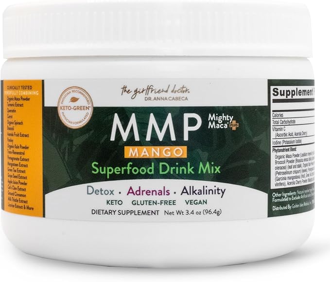 Mighty Maca Plus Mango by Dr. Anna Cabeca – Superfood Greens Powder for Daily Energy & Vitality – Sugar-Free, Vegan, Alkaline, 30-Day Supply