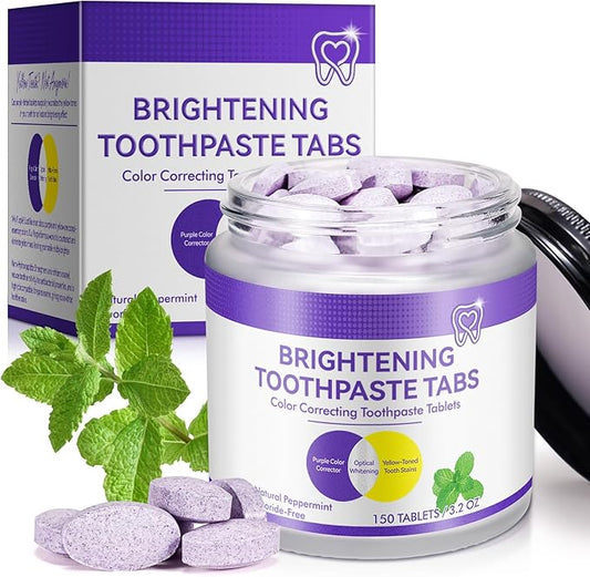 Toothpaste Tablets - 150PCS Nano Hydroxyapatite Long-Lasting Freshness Fluoride Free Plastic Free Natural Peppermint Flavor Compact Portable Travel Toothpaste Tablets