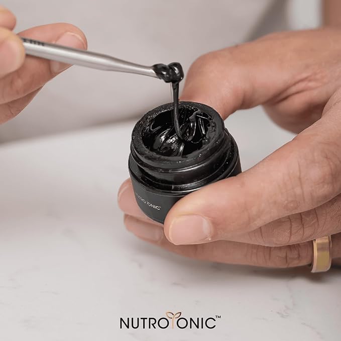 NutroTonic® Authentic Himalayan Shilajit Resin for Men & Women - Gold Grade 86% Fulvic Acid - Wild Crafted +17000 FT – 40x Nano Filtered & Sun Dried - 3rd Party Lab Tested - 5g Jar