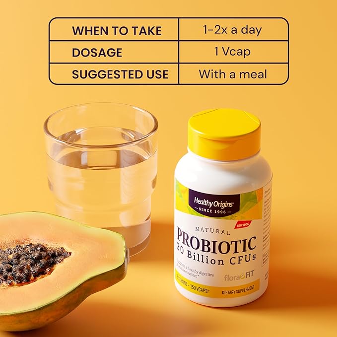 Healthy Origins Probiotic 30 Billion CFU's (Shelf Stable, Non-GMO, Gluten Free, Digestive Health, Gut Health, Immune Support), 60 Veggie Caps