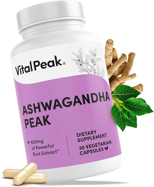 Ashwagandha 600 mg - Pure Supplement for Men & Women - Herbal Root Extract Tablets - Vegan, Gluten Free, Dairy Free, Non-GMO - 30 Capsules