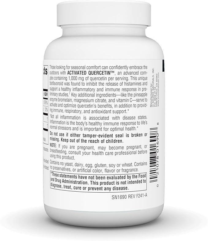 Source Naturals Activated Quercetin, Bioflavanoid Complex, for Seasonal & Immune Support* - 100 Capsules