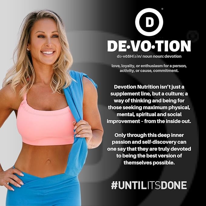 Devotion Nutrition Protein Powder Blend | Gluten Free, Keto Friendly, No Added Sugars | 1g MCT | 20g Whey & Micellar Protein | 12 Single Serving Packets (Buttery Blend)