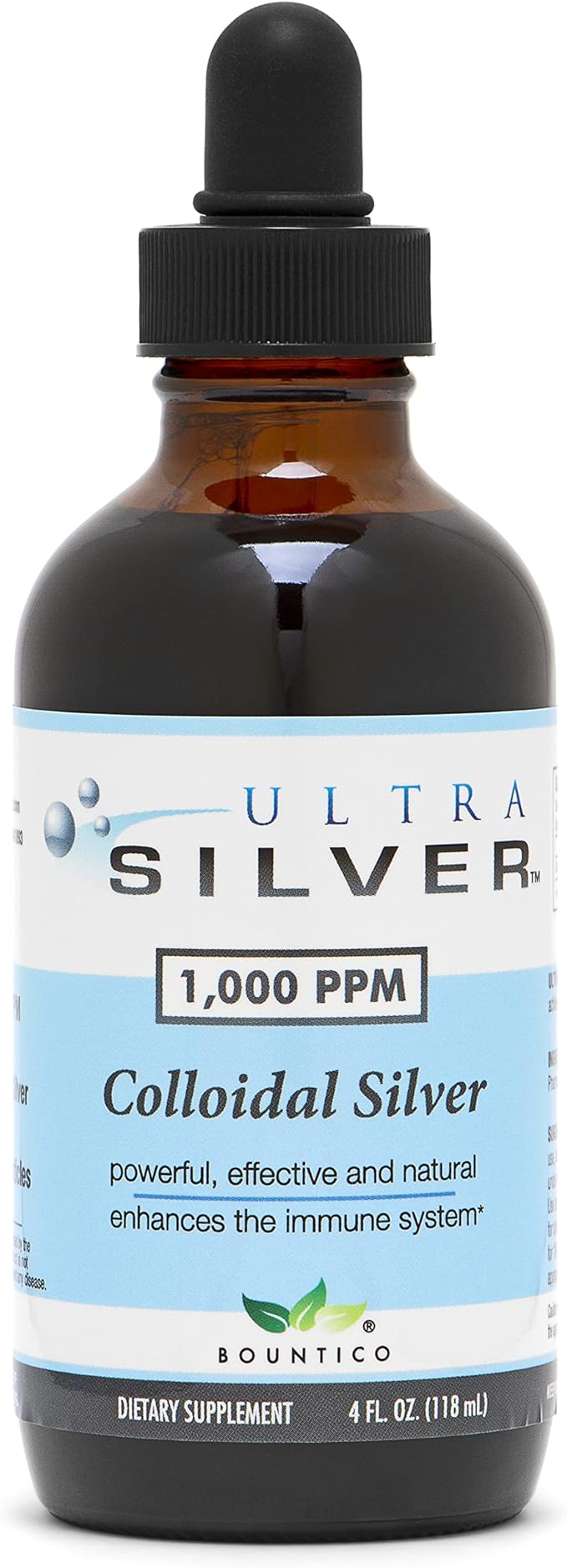 Ultra Silver® Colloidal Silver | 1,000 PPM, 4 Oz (118mL) | Mineral Supplement | True Colloidal Silver - with Dropper