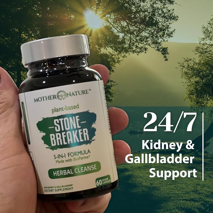 Stone Breaker Chanca Piedra Capsules, Dissolve Kidney & Gallbladder, Detoxify Urinary Tract, Flush Impurities, Kidney Support with Celery Seed Extract - 60 Veg Capsules
