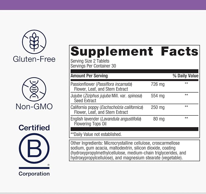 Metagenics Tran-Q Sleep - for Stress Management & Sleep Support - with California Poppy, English Lavender & Passion Flower Herb - Melatonin Free - 60 Tablets