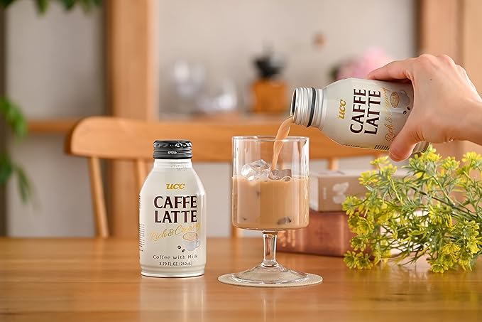 UCC Ready to Drink Caffe Latte, 8.79 FL OZ (Pack of 24), Delicious, Rich and Creamy, Convenient Bottled Coffee Drinks For On-the-Go, Imported from Japan