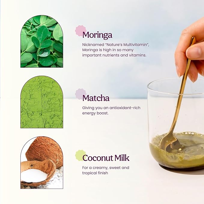 Blume Superfoods Latte - Matcha Powder with Coconut, Natural Caffeine, L-Theanine, All Day Energy & Focus, Sugar-Free, Moringa, Vegan, Organic Matcha Latte from Shizuoka Japan, Green Tea - 25 Servings