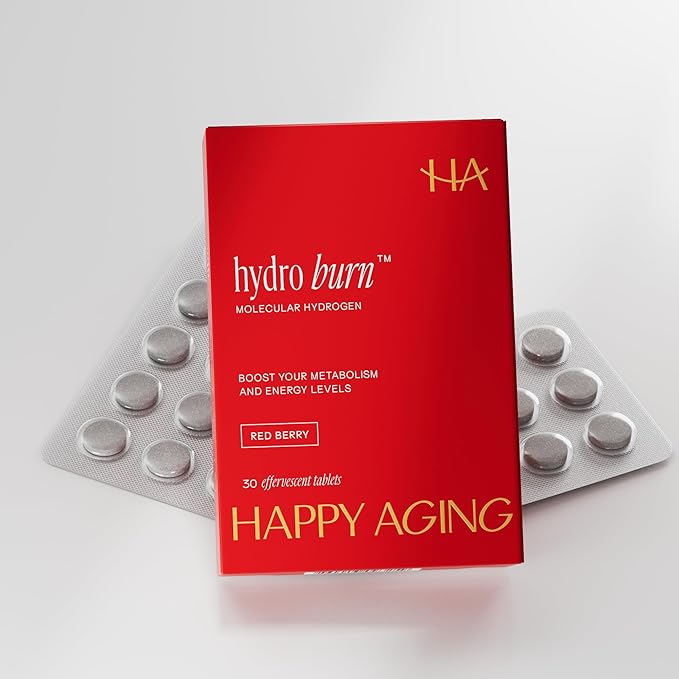 Hydro Burn Effervescent Hydrogen Tablets – Molecular Hydrogen for Longevity, Metabolic Support, Clean Energy & Thermogenic Weight Loss – Antioxidant, Caffeine-Free, 60 Tablets