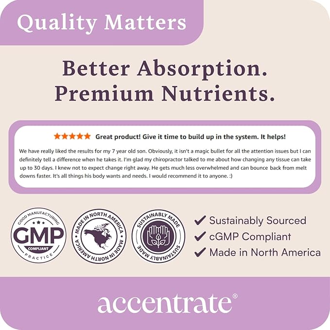 Brain Supplement for Natural Focus & Attention | for Kids | Active B Vitamin & Omega-3 Combo | Vitamin B Complex w/Omega 3 Fatty Acids EPA & DHA | Omega-3s in Small Pill | L-MTHF, B12, P5P, VIT D