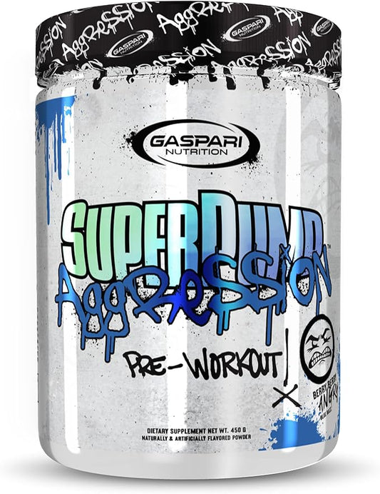 Gaspari Nutrition SuperPump Aggression Pre-Workout: Energy, Focus, Endurance, Recovery, Creatine and Caffeine (25 Servings, Berry Berry Angry)