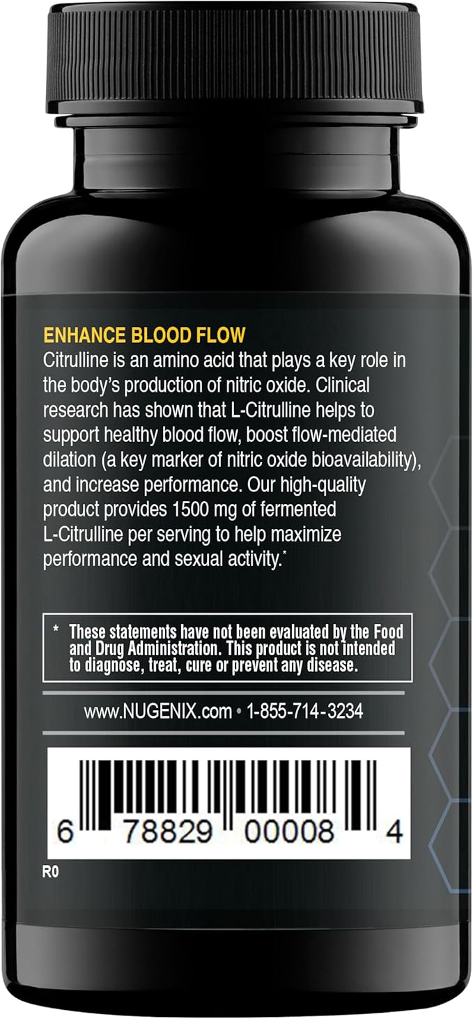 Nugenix Essentials L-Glutamine, 1500mg 100% Botanical L-Glutamine Amino Acid, Protein Synthesis, Supports Cellular Function, 120 Capsules