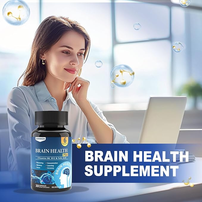 Phosphatidylserine Complex with B6, B12 & Folate - Cognitive Function Support for Mental Clarity & Stress Support, 120 Vegetarian Capsules [Contains Soy]