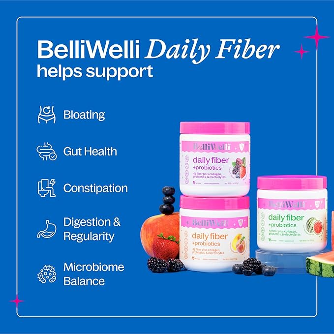 Unflavored Daily Fiber Supplement Powder with Collagen, Probiotics & Electrolytes | Supports Digestive Health, Gut Balance & Debloating, Sugar Free | 30 Servings