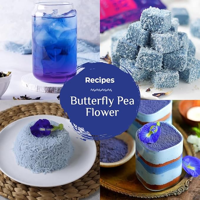 BLUE TEA - Butterfly Pea Flower Tea - 0.35 Oz (40+ Cups) Loose | Antioxidant Rich | Caffeine Free - Detox Tea - Flower Based - Herbal Tea - Non-Bitter - Chemical Free | Zipper Pouch