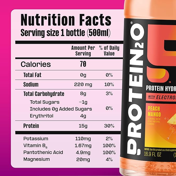 Protein2o Hydration Drink - 2-in-1 Liquid Clear Whey Protein Isolate and Electrolyte Drink - 15g Protein, Vitamins B5, B6 - Post-Workout Recovery - 16.9 Fl Oz - 12 Count Flavor Fusion Variety Pack