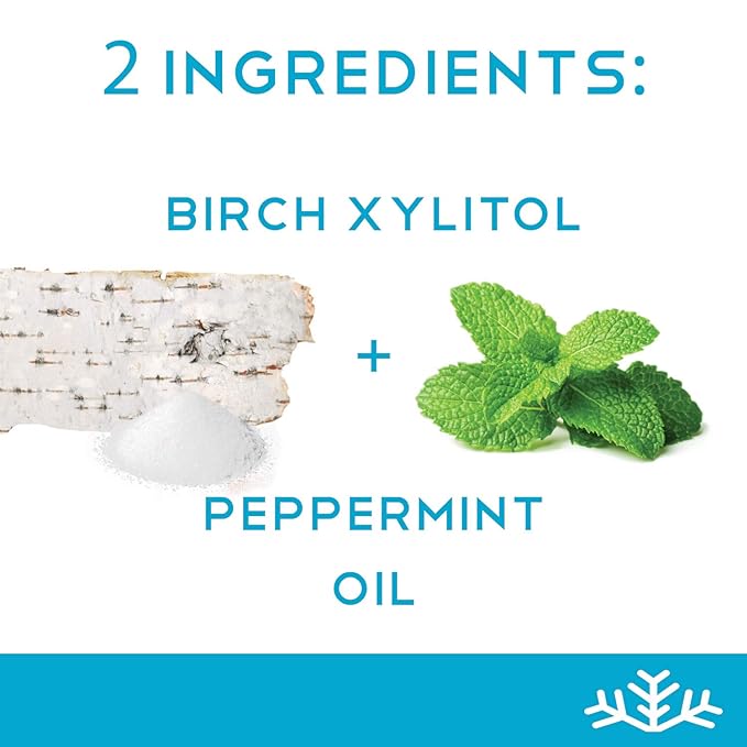 Peppermint KETO Xylitol Candy Chips (6-Pack) - SNØ 1.5oz Tin - Sugar-Free Candy With Only 2 Ingredients | Low Carbs, Diabetic-Friendly, Non-GMO, Vegan, GF & Kosher | Purest candy in the world
