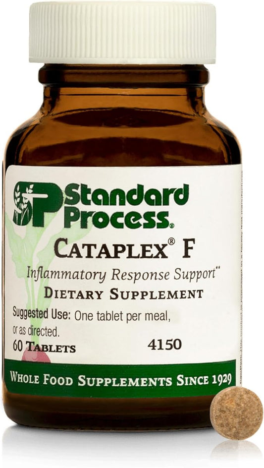 Standard Process Inc. Cataplex F - Whole Food Supplement, Thyroid Support, Metabolism, Skin Health, and Hair Health with Vitamin B6, Iodine, Flaxseed Oil - 90 Tablets