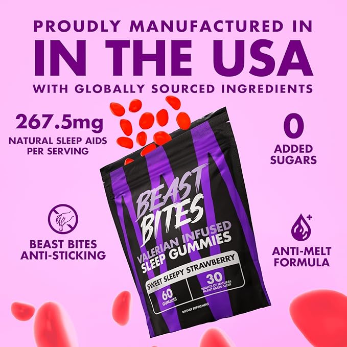 Valerian Infused Sleep & Nighttime Recovery Gummies - NSF Certified for Sport - 30 Servings