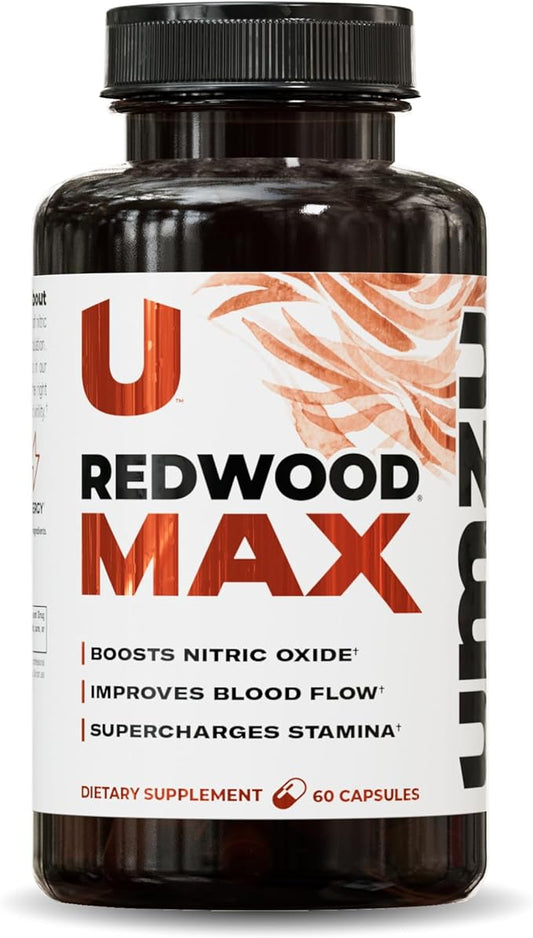 UMZU Redwood Max Nitric Oxide Booster, 1-Month Supply – Advanced Nitric Oxide Supplement with Fitnox Blend, Pine Bark, Resveratrol & Tart Cherry – Promotes Healthy Circulation, Energy and Recovery
