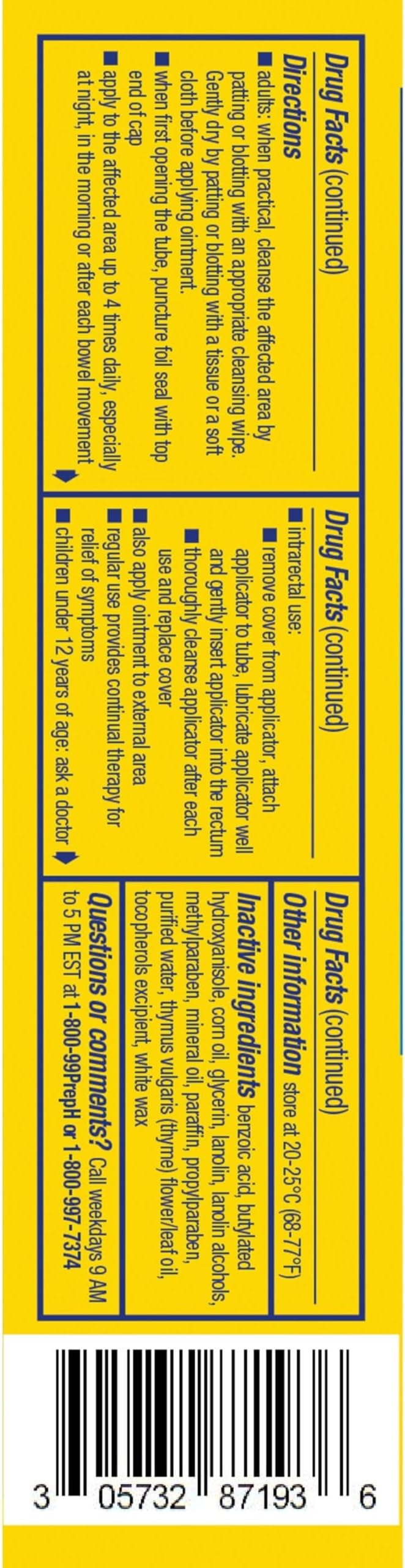 Preparation H Hemorrhoid Ointment, Itching, Burning and Discomfort Relief - 1 Oz Tube