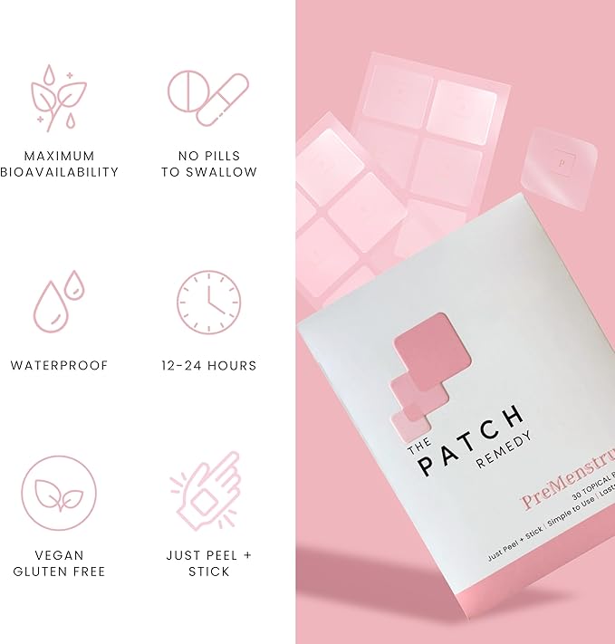Pre Menstrual Patch | Chasteberry, Magnesium, Evening Primrose, Dong Quai, B6 & Vitamin E | 30 Patches