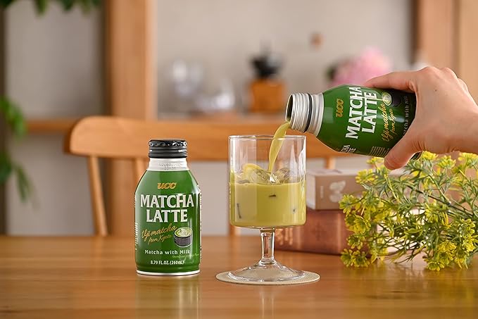 UCC Ready to Drink Matcha Latte, 8.79 FL OZ (Pack of 24), Delicious, Premium Green Tea Leaves and Rich Milk, Convenient Bottled Drinks For On-the-Go, Imported from Japan