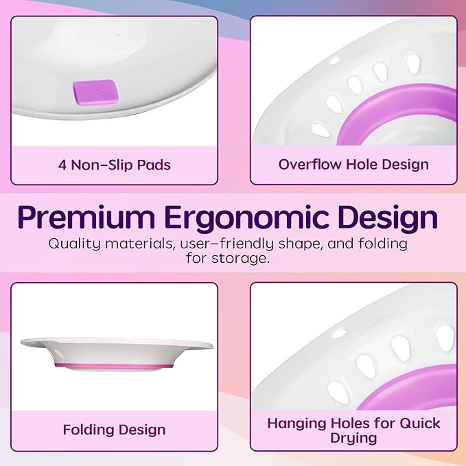 Yoni Steam Seat, Sitz Bath for Toilet, Expandable Basin for Perineal Soaking and V Steaming, Sitz Bath Seat for Hemorrhoids and Postpartum Care Soak