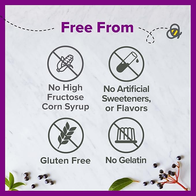 Zarbee’s Elderberry Gummies Daily Immune Support Supplement with Vitamins A C D E & Zinc, Black Elderberry Extract, Natural Berry Flavor, Vegetarian, Gelatin-Free, 60 Count