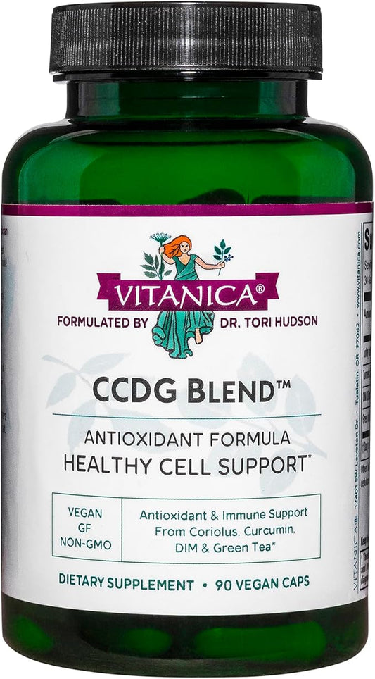 Vitanica CCDG Blend - Immune Support Supplement - DIM Supplement with Turkey Tail Mushroom, Turmeric & Green Tea - Vegan Supplement for Immune Support - Lady - 90 Capsules