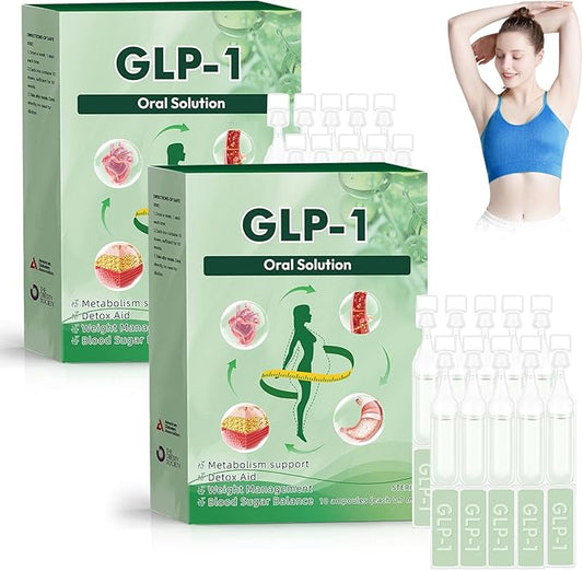 New GLP-1 Oral Solution,GLP-1 Six-in-One Oral Liquid,Natural GLP-1 Drops,GLP Supplement Drop for Women and Men (20 Packs-2 Box)