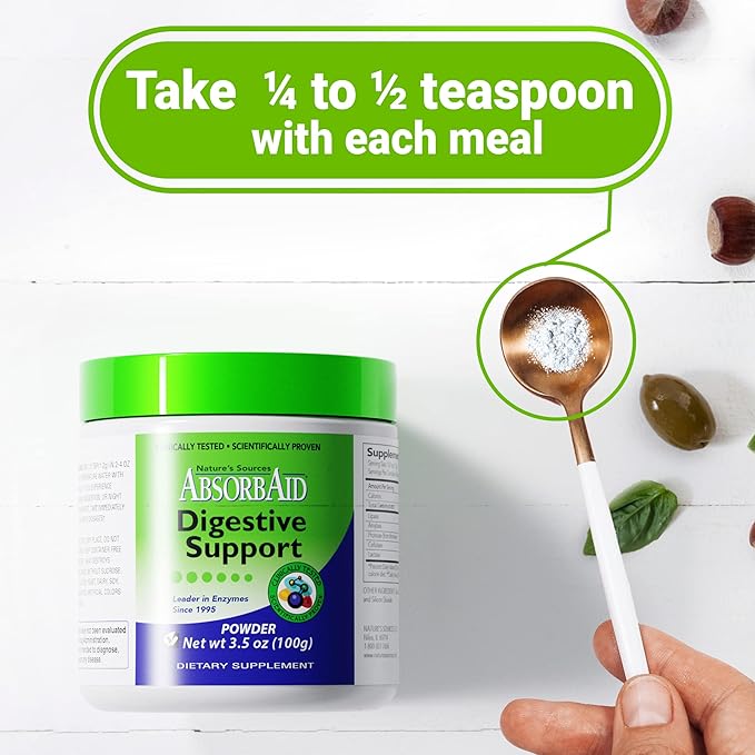 AbsorbAid Digestive Enzymes 100 Grams, Proven to Increase Vital Nutrient Absorption by up to 71%