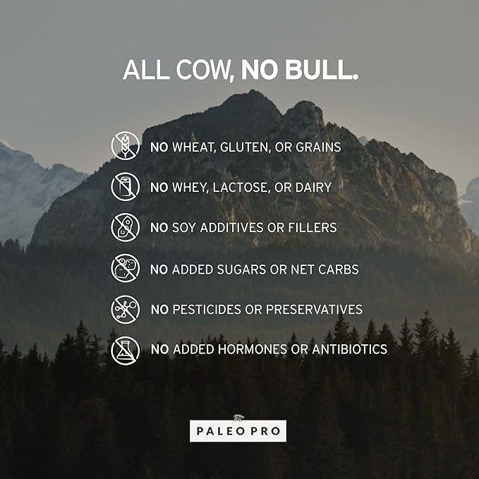 PaleoPro Protein Powder, Gluten, Dairy, Whey, and Soy Free - No Added Hormones, Pastured Grass-fed Beef, Minimally Processed Paleo Ingredients, 1lb/454g, About 15 Servings, Mayan Mocha