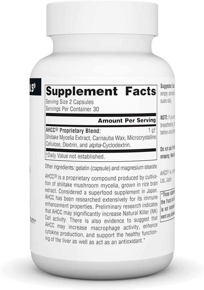 Source Naturals AHCC Increases Natural Killer Cell Activity* 500mg - 60 Capsules
