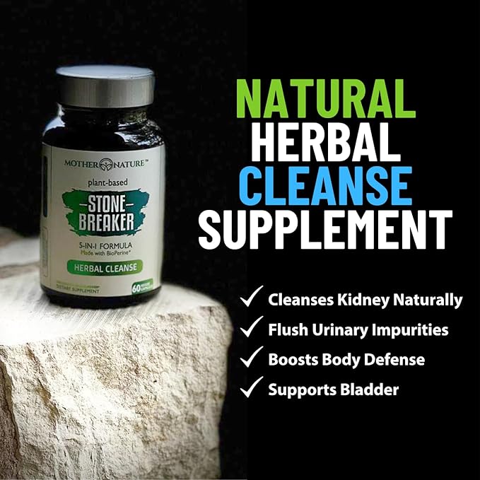 Stone Breaker Chanca Piedra Capsules, Dissolve Kidney & Gallbladder, Detoxify Urinary Tract, Flush Impurities, Kidney Support with Celery Seed Extract - 60 Veg Capsules