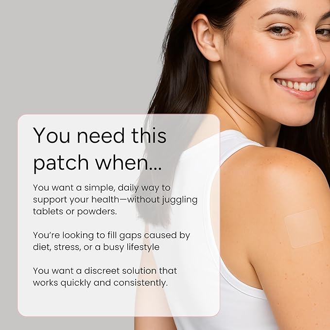 Multi V Patches - Topical Multi Plus Blend with D3, K2, Magnesium Chloride, Zinc, Liposomal C, Potassium, Iodide, Biotin Plus More | Nutrient Patch for Women & Men