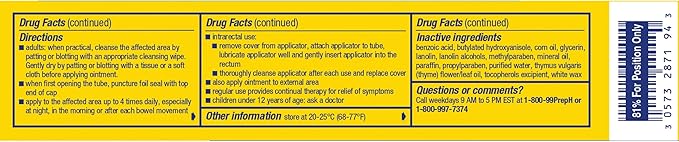 PREPARATION H Hemorrhoid Symptom Treatment Ointment, Itching, Burning & Discomfort Relief, Tube (2.0 Ounce)