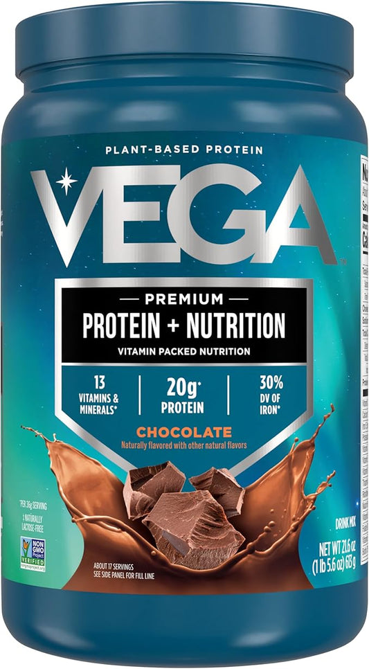 Vega Essentials Vegan Protein Powder Chocolate (17 Servings) - Superfood Ingredients, Vitamins, Antioxidants, Low Carb, Dairy Free Pea Protein for Women & Men 1.4lbs (Packaging May Vary)