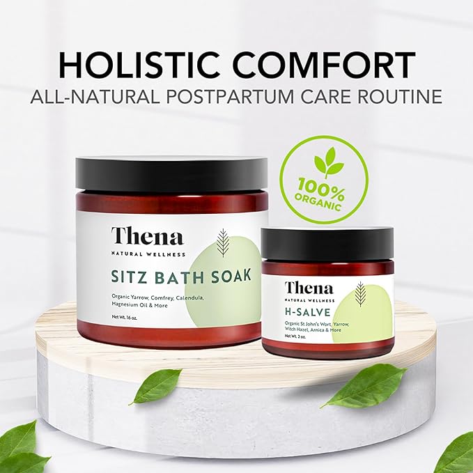 Organic Hemorrhoid Salve & Sitz Bath Soak Bundle – Comprehensive Relief for Hemorrhoids & Postpartum Recovery – Natural Healing & Soothing Comfort
